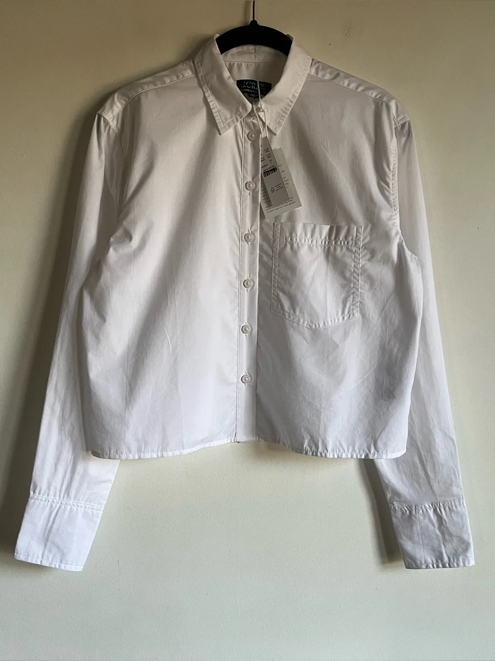 NWT JCrew Cropped Button Up Shirt Size 0 White Regenerative Cotton $118 CD020 - Picture 10 of 14